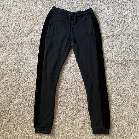 PINK VS Suede lined Hooded Sweater Pant Set Black XS - Picture 8 of 12